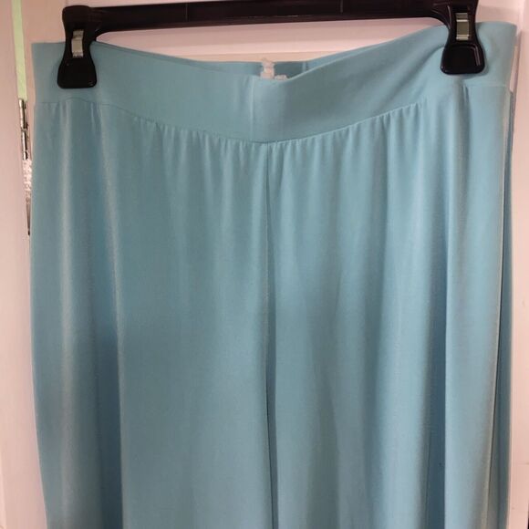 Vintage Susan Lucci Aqua Green Tank Top Pull On Pants Set Poly Knit Suit Sz Med - Picture 6 of 11